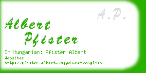 albert pfister business card